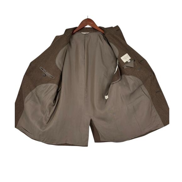 Banana Republic 100% Linen Jacket Mens Blazer Herringbone 44R Lined 3 Button - Picture 3 of 13